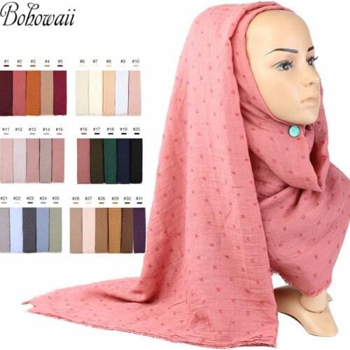 BOHOWAII Muslim Scarf Cotton Hijab Extensions Neck Chest Casual Large Tulband Underscarf Foulard Musulman Head Cover for Women