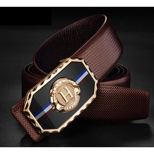 Mens Luxury Brand Cowhide Genune Leather Belt Designer Brand Wedding Mens Belts Man Fashion High Quality Buckle Belt For Men