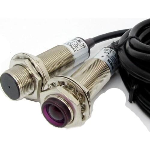 A Set Brass 6-36V NPN Normally Open E3F-30L/30C Optoelectric Switch Infrared Proximity Sensor Adjustable 0-20 Meters IP54