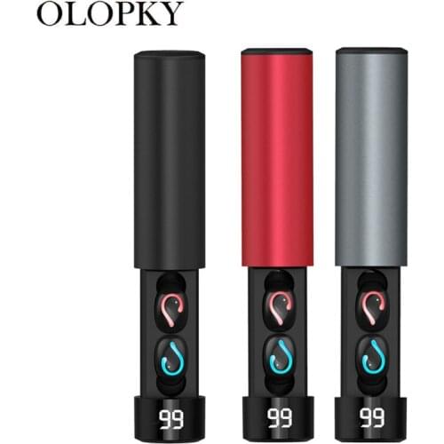 TWS Digital Display Pull-type Wireless Bluetooth 5.0 Headset Small One-Button Operation Noise Reduction Sports Earphone Earbuds