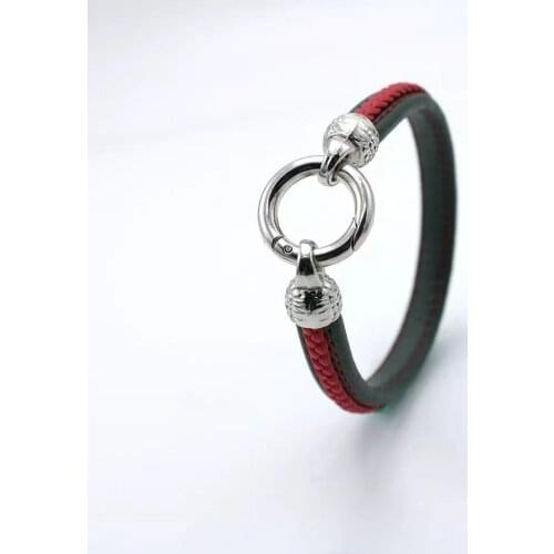 2021 New Fashion Genuine Leather Woven Bracelet Spring Buckle Retro Ladies Men Bracelets and Bangle Mens Jewelry