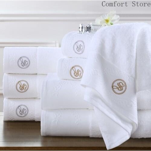 Soft Hotel Bath Luxury Towels Cotton Adult Children Soft Absorbent Adults Bath Towels Large Beauty Salon Embroidery Towel B5T36