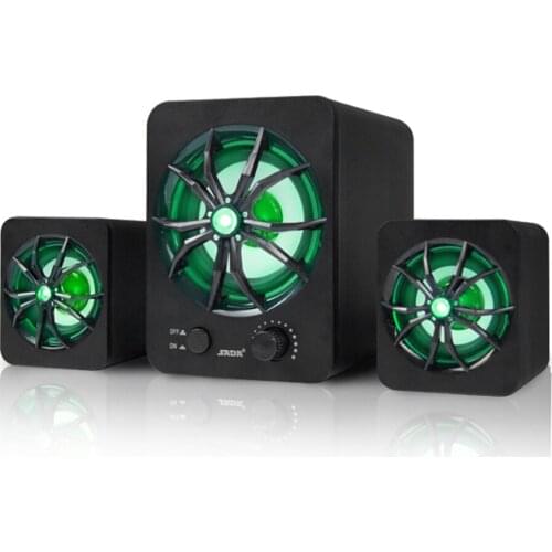SADA D-207 Computer Speaker With LED Light USB Wired Combination Bass Stereo Speakers Music Player Subwoofer for Laptop PC