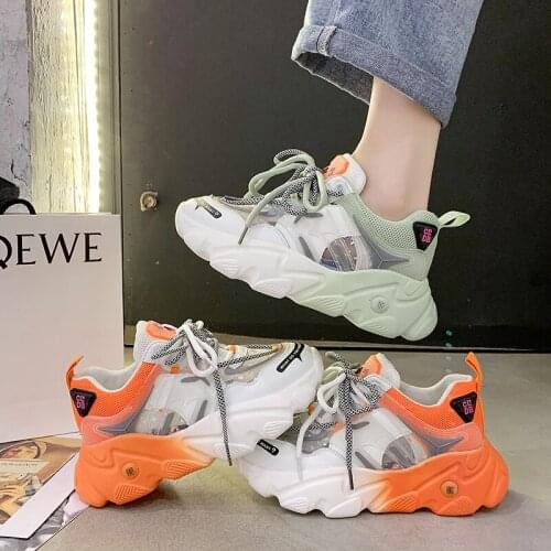 Color matching old shoes women 2020 new spring and summer show feet small thick bottom increased mesh breathable wild Z586