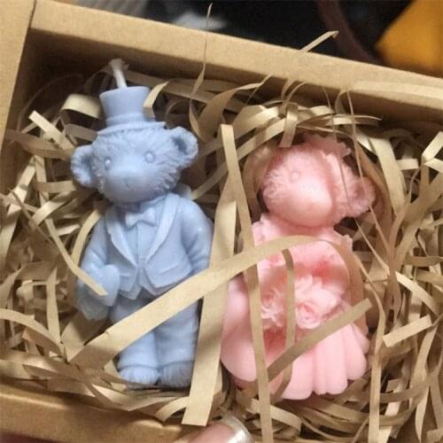 Bear Silicone Candle Mold DIY Pastry Chocolate Ice Cube Cake Deco Accessories Tool Chritmas Bear Aromatherapy Candle Epoxy Mold