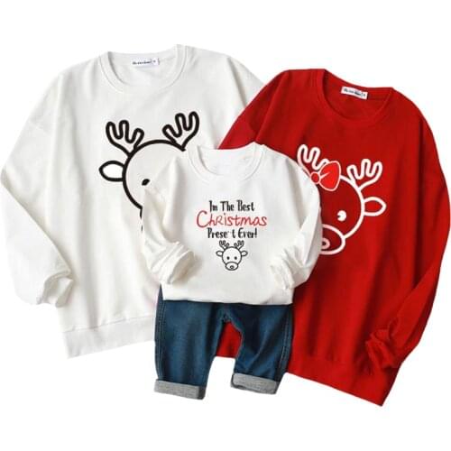 Family Sweatshirt Long Sleeve Cotton 2021 New Fashion Woman Man Kids Clothes,if you need 2pcs Tops Please order two
