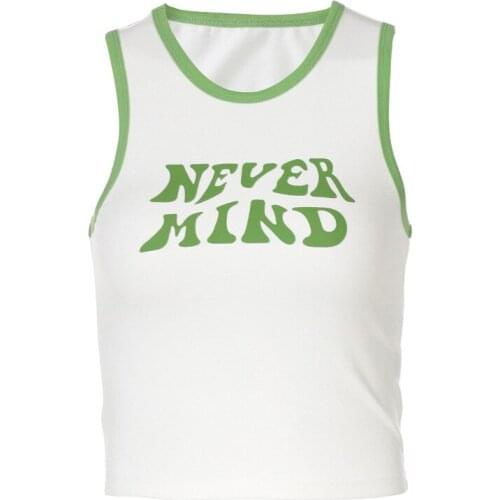 Quanss Womens 2021 Summer New Sleeveless Letter Print Slim Tank Top Female Fashion Streetwear Sexy Crop Tops