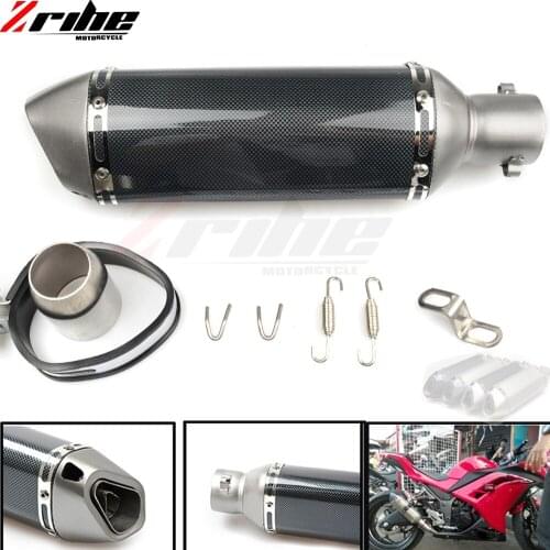 Motorcycle Exhaust Universal Muffler Motorbike 51mm Inlet Exhaust For Honda CBR600 F2 F3 F4 F4I NC700 S X VFR800 VFR800F cbr300r