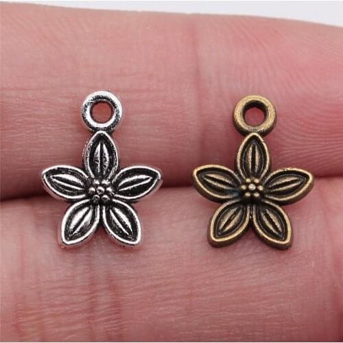 WYSIWYG 30pcs 11x11mm Small Flower Charms Cute Flower Charms For Jewelry Making Flower Charms