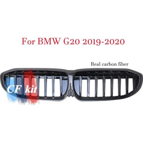 CF Kit Carbon fiber Replacement Grille Car Bumper Grill For BMW G20 Front Grills Car Accessories
