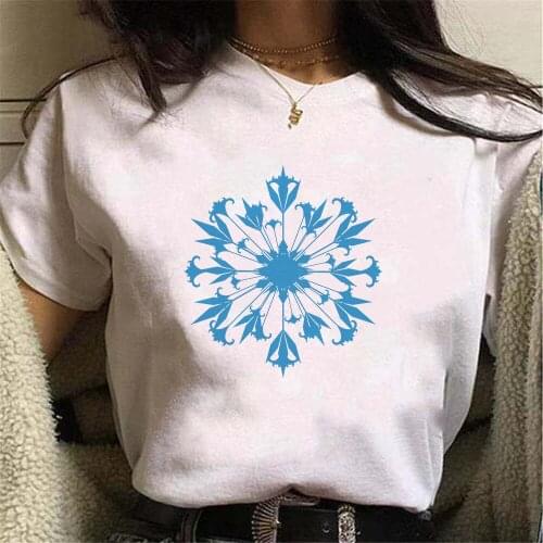 2021 New Fashion T Shirts Women Snowflake Casual Short Sleeves Top Cool Tshirt Summer Costume Tees