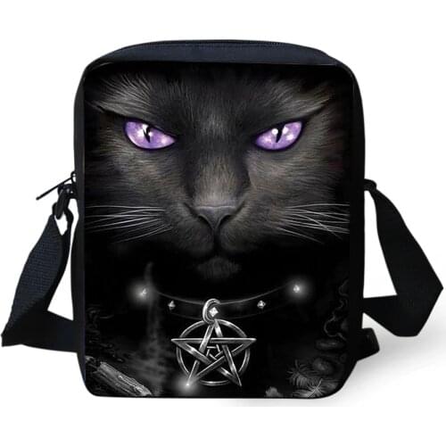 HaoYun Womens Messenger Bags Gothic Cats Pattern Crossbody Bags Small Kids Purse Coin Bags Cartoon Animal Prints Mini Flaps Bag