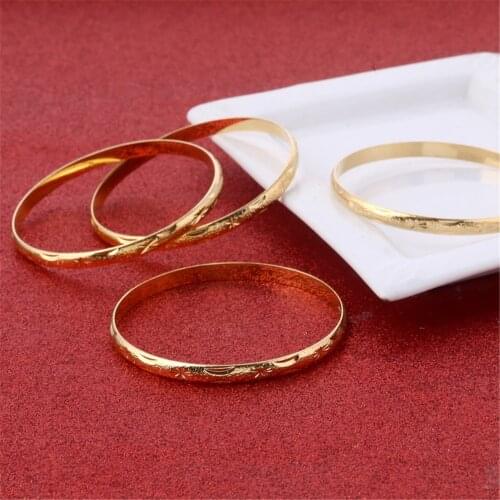 Dubai Gold Bangle Ethiopian Jewelry Bracelet African Women Gold Brass Jewelry