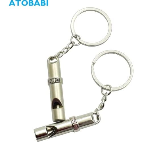 1 Pair Zinc Alloy Car Key Chains Metal Whistle Key Rings Car Key Holder Sweethearts Birthday Couple Present Gift Auto Keyring