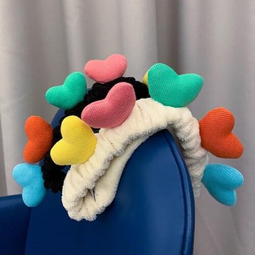 30pcs/lot DIY Simple Multi Peach Heart Rainbow Head Bands Elasticity Wash Face HeadBands Hair Styling Tools Accessory HA1752