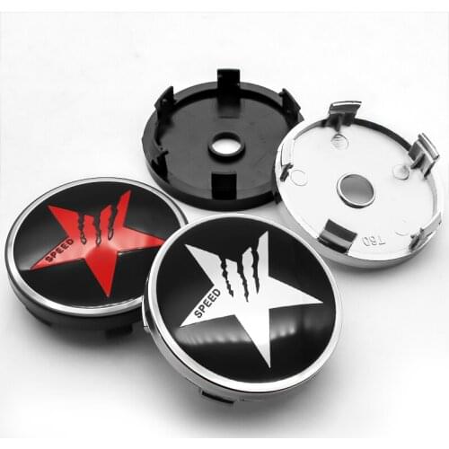 4PCS 60MM Car Wheel Center Hub Caps SPEED Logo 56MM Emblem Sticker Decal For BMW Audi Kia Opel Ford Skoda Fiat Auto Accessories