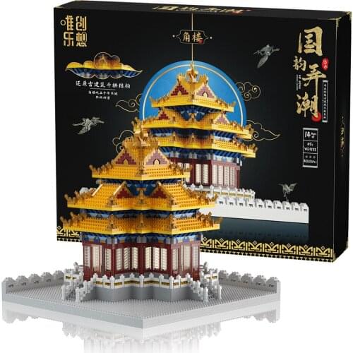 4205pcs+ Turret of the Imperial Palace Mini Building Blocks China Old Architecture 9133 Micro Bricks Kid Toys for Christmas Gift