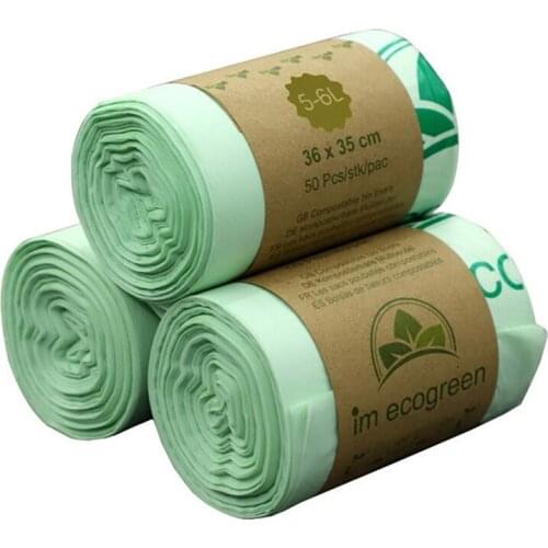 50pcs Kitchen Compostable Bags Degradable Garbage Bags Environmental Protection Biodegradable Garbage Bags