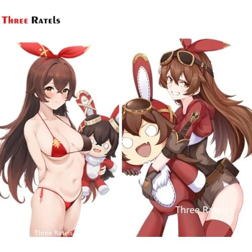 A217 Hot Sexy Waifu Girl Amber And Baron Bunny For Genshin Impact Car Sticker Motorcycle Laptop PVC Waterproof Decal