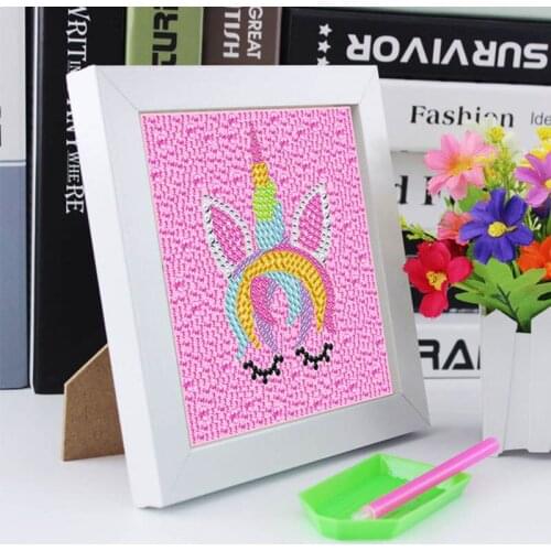 Childrens DIY diamond painting animal owl crossing Owl unicorn flowers Painting by numbers Scenery Diamond Mosaic With Frame