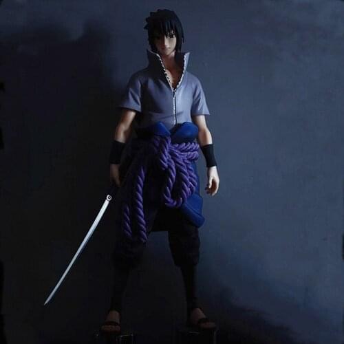 Anime Hand Made Naruto Sasuke Uchiha Vertical Model Doll Ornament Statue