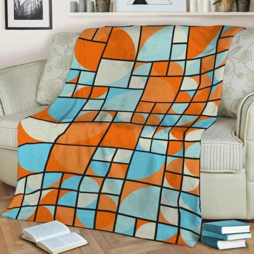 Abstract Geometric Pattern 3D Printed Velvet Plush Throw Fleece Blanket Bedspread Sherpa Blanket Home Decora