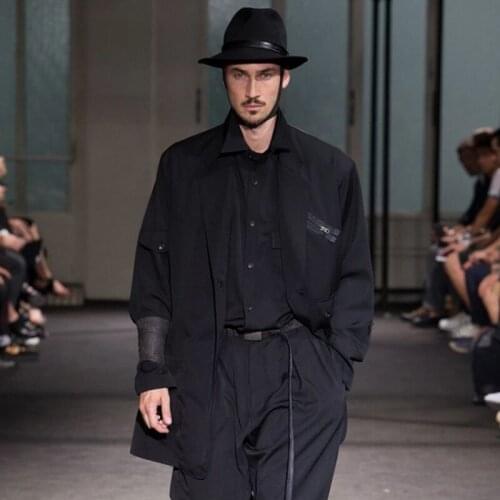 2019 Dark style mens catwalk suit zipper stitching baggy multi-pocket suit jacket m-6xl!Custom plus-size mens wear