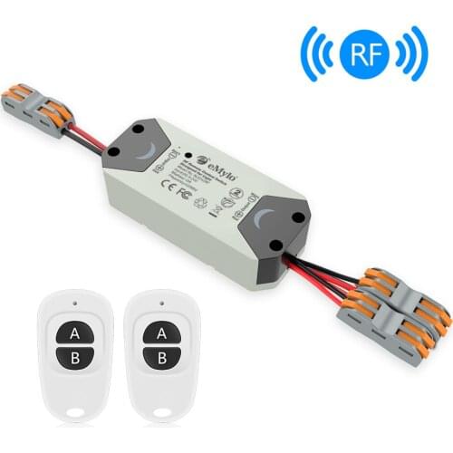 EMylo RF Switch Wireless Light Switch DC 5V 12V 24V 2 Way 433mhz Remote Control Switch RF Relay Module Smart Home Appliance 1pc