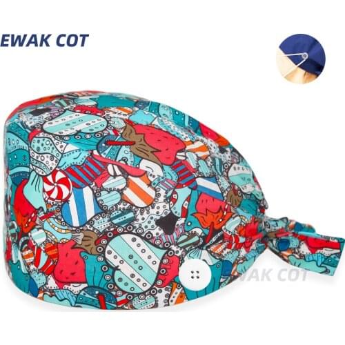 Surgicals Cap Doctors Nurse Cotton Women and Men Dust Proof Veterinarian Chef Working scrubs Hat Halloween Dress Up scrub hats