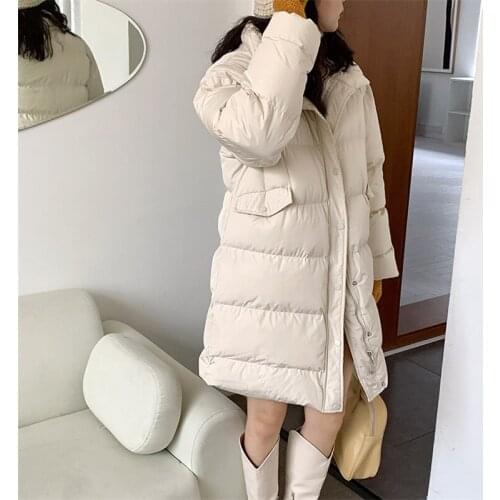 Korean style loose stand-up collar padded jacket women winter thick mid-length bread suit cold-proof padded jacket