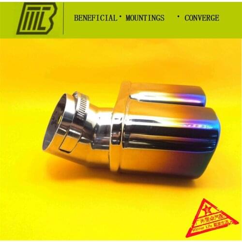 Car Exhaust 1 into 2 Muffler square pipe Modified for OCTIVIA 1.4T 1.6 replacement inlet 61mm Length 155mm tail end PIPE