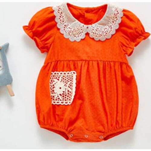 Summer Lace Collar Baby Girl Short Sleeve Rompers Children Rompers Kids Baby Girl Clothes Romper Infant Rompers