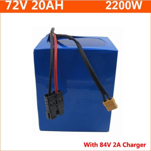 72V 20AH 2000W Lithium Battery 72V 25AH EBIKE bicycle scooter Battery pack 5000MAH 26650 Cell with 84V 2A Charger Free taxes