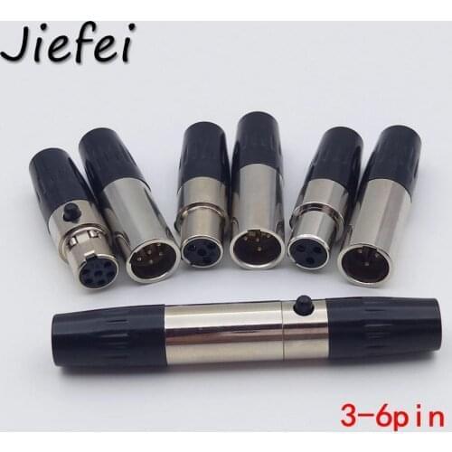 500set New Mini XLR 3 4 5 6 Pin Male + Female Plug XLR Audio Microphone Connector MIC for Cable Soldering Straight Adapter