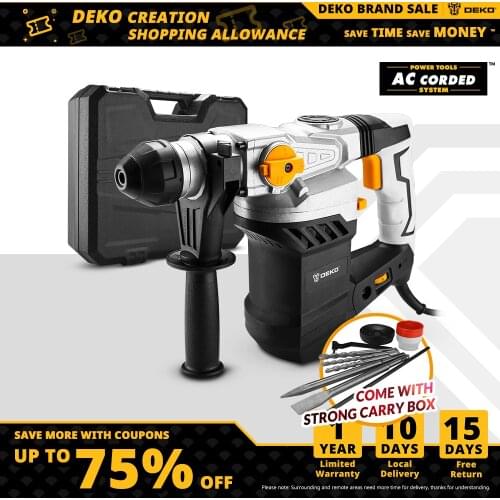 DEKO DKRH32LD1 Multifunctional Impact Rotary Hammer 2000W 220V with BMC and Accessories Electric Demolition Hammer