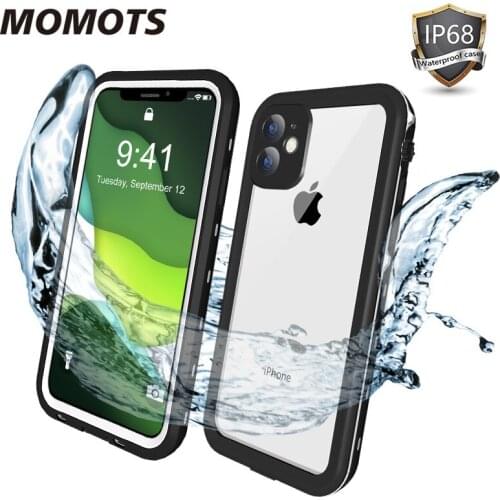 MOMOTS Waterproof Case for iPhone 11 Pro Max Shockroof Silicone Case for iPhone XR XS Max XS X Fundas Clear Screen Protector