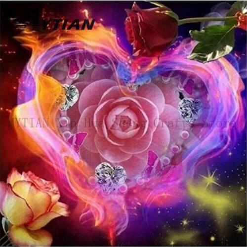 DIY Wedding Decor Diamond Painting,Love Flowers,Roses Square Round Full Drill Diamond Painting Kit,Diamond Embroidery By Number