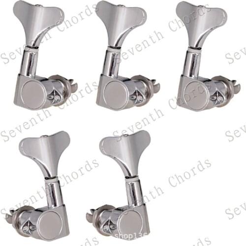 A set of 5pcs Chrome Electric Bass Guitar Tuning Pegs Tuners Machine Heads Tuning Keys buttons guitar accessories parts