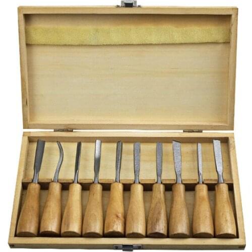 10-piece wooden boxed carving knife woodworking chisel carving chisel