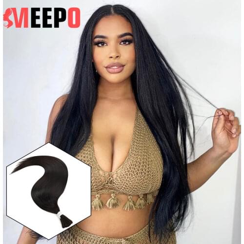 Synthetic Hair Bulk Long Straight Hair 70cm Ice Organic Protein Silky Level A+ Natural Blonde Japanese Braiding Hair Extensions