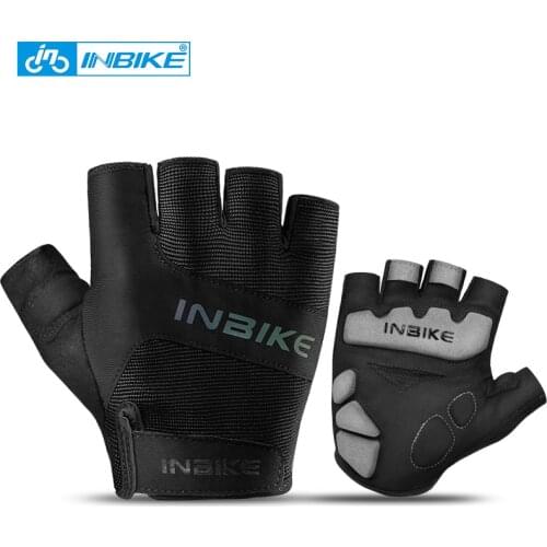 INBIKE 2020 Half Finger Cycling Gloves Outdoor Bicycle Riding Mtb Gloves Anti-slip Breathable Reflection Rider Gloves Unisex Use