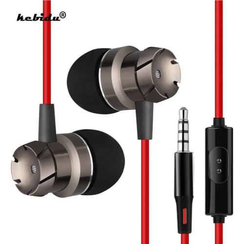 Wire Control Earpiece With Mic For Samsung Xiaomi iPhone Professional Super Heavy Bass In-Ear Cell Phone Headset Music Earphone