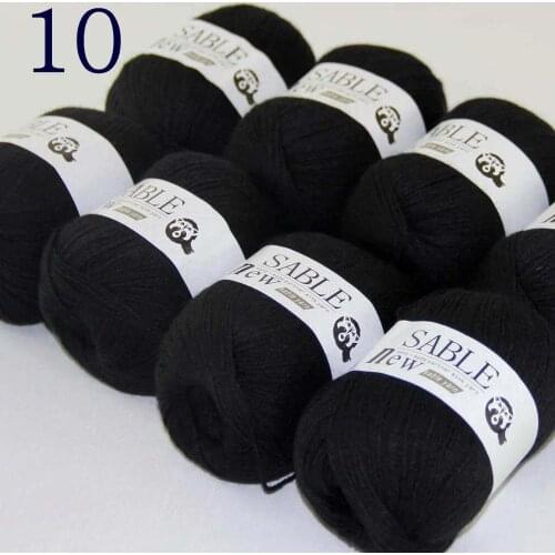 Sale Super Soft 8X50g Pure Sable Cashmere Wrap Shawls Hand Knit Wool Crochet Yarn Black 243-10-8