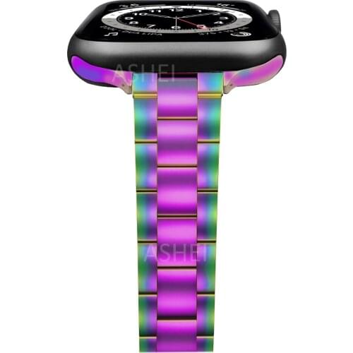 Correa for apple watch 44mm 40mm band se series 6 5 4 3 42mm 38mm women thin slim Stainless Steel strap for iwatch link bracelet