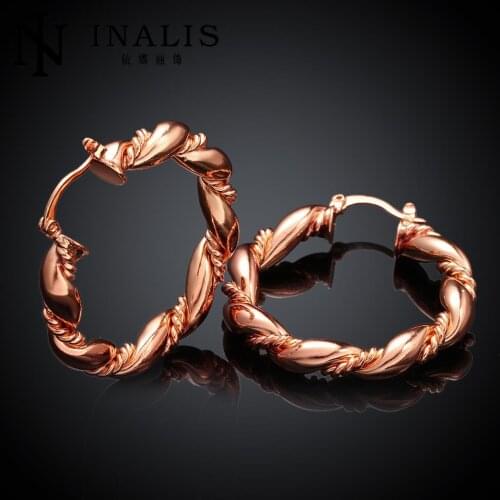 E028-B Free shopping gold plating earrings Fashion High Quality Luxurious Rose gold Wedding jewelry Classic bijoux