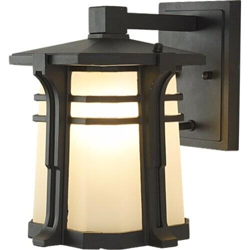 The mysterious ancient bell Aluminum wall lamp,Prism shape Frosted glass waterproof lamp cover,Oriental mystical design elements