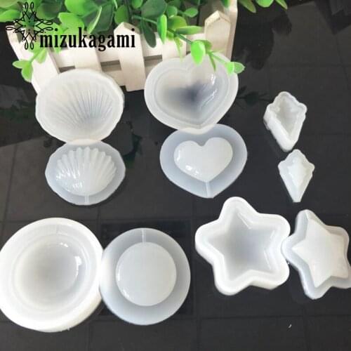 UV Resin Jewelry Liquid Silicone Mold Heart Star Round Circle Scallops Charms Resin Molds For DIY Pendant Charms Making Jewelry