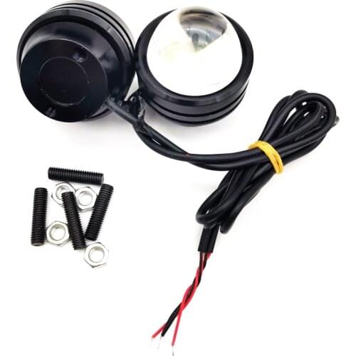 Universal White Fish Eye Lens Car LED Spot Lights Super Bright Headlights