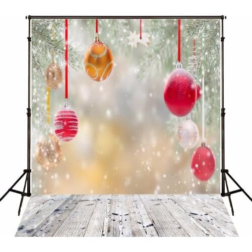 VinylBDS Christmas Photography Backgrounds Wood Floor With Snow Falling Newborn Backdrops photographic studio background