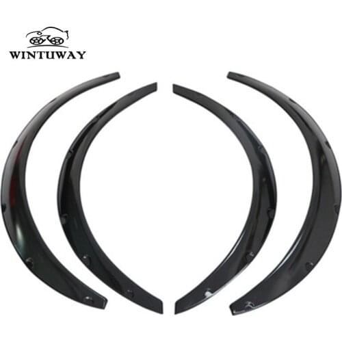 WINTUWAY Car Mudguards 4 x Plastic Car Body Wheel Eyebrow Fender Flares Flexible Durable (Matte Black) B-FZ-42